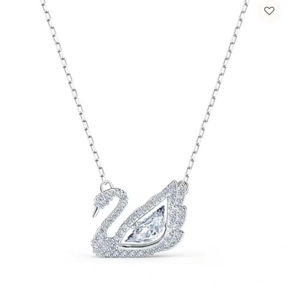 - Swan necklace white rhodium plated from swarovski